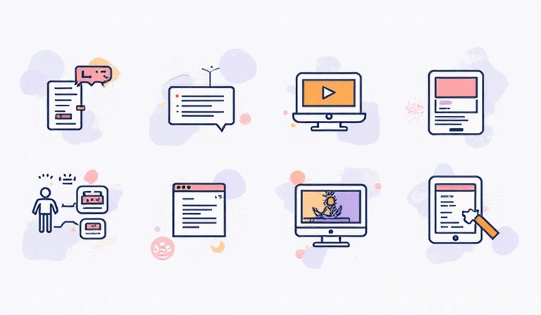 Icone che rappresentano diverse funzionalità del sito web migliorate dai cookie